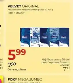 Jawa Drogerie Chusteczki higieniczne Velvet Original oferta