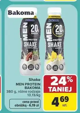 Carrefour Shake Men Protein Bakoma czekoladowy oferta