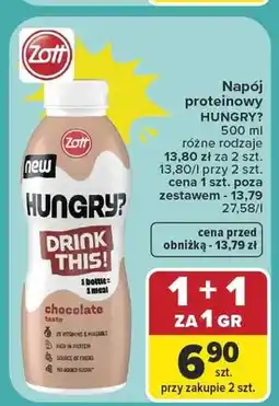 Carrefour Napój proteinowy Zott Hungry? Drink This! oferta