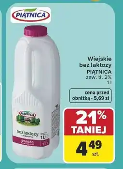 Carrefour Mleko świeże bez laktozy Piątnica Wiejskie oferta