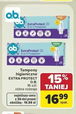 Carrefour Tampony higieniczne o.b. ExtraProtect Super oferta
