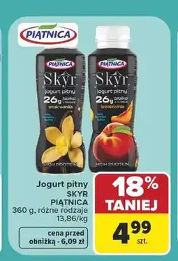 Carrefour Jogurt pitny Skyr Piątnica smak wanilia oferta