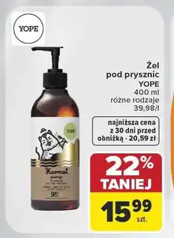 Carrefour Żel pod prysznic Yope Karmel oferta