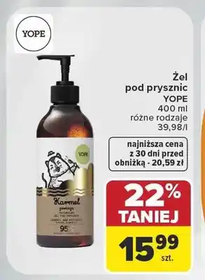 Carrefour Żel pod prysznic Yope Karmel oferta