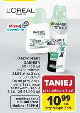 Carrefour Dezodorant spray Garnier Mineral Invisible Protection oferta