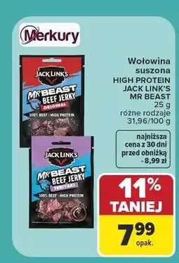 Carrefour Wołowina suszona Jack Link's Mr Beast Original oferta
