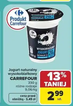 Carrefour Jogurt naturalny wysokobiałkowy Carrefour Extra oferta