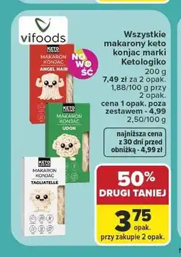 Carrefour Makaron keto konjac Ketoligoko Angel Hair oferta