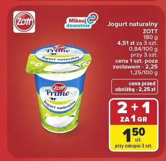 Carrefour Jogurt naturalny Zott Primo oferta