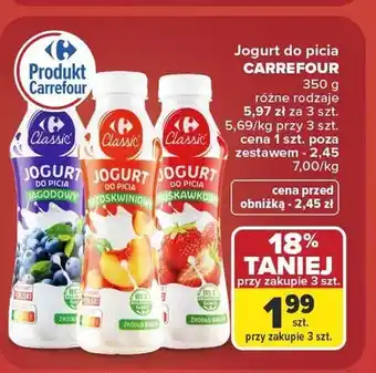 Jogurt do picia jagodowy Carrefour