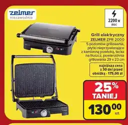 Carrefour Grill elektryczny Zelmer ZPR 2000 oferta