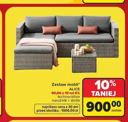 Carrefour Zestaw mebli Alice narożnik + stolik oferta