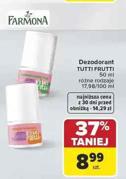 Carrefour Dezodorant Tutti Frutti Power Green Tea oferta