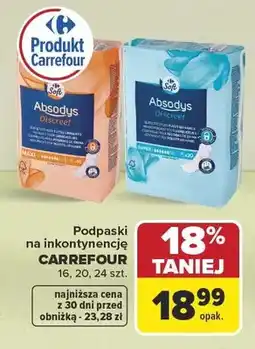 Carrefour Podpaski na inkontynencję Carrefour Absodys Discreet 16 szt oferta