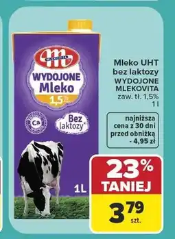 Carrefour Mleko UHT bez laktozy Mlekovita Wydojone oferta
