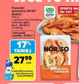 Carrefour Krewetki gotowane Norso oferta
