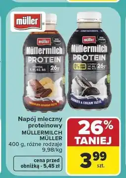 Carrefour Napój mleczny proteinowy Müllermilch Protein czekoladowo-bananowy oferta