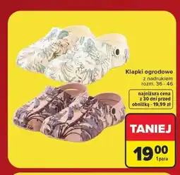 Carrefour Klapki ogrodowe z nadrukiem oferta