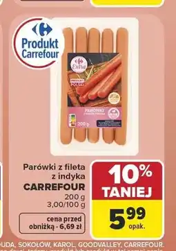 Carrefour Parówki z fileta z indyka Carrefour oferta