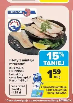 Carrefour Filety z mintaja mrożone bez skóry KRYMAR oferta