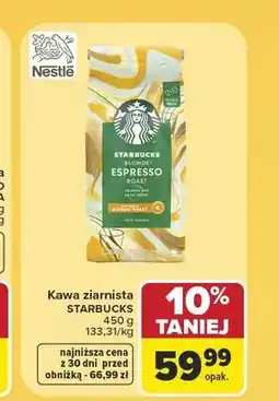 Carrefour Kawa ziarnista Starbucks Blonde Espresso Roast oferta