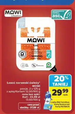Carrefour Łosoś norweski świeży Mowi porcje oferta
