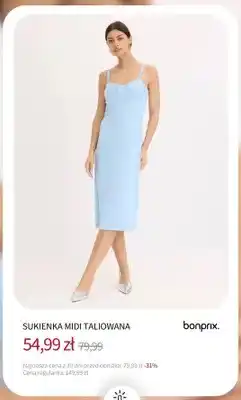 BonPrix Sukienka midi taliowana Bonprix oferta