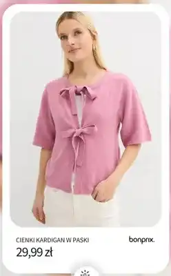 BonPrix Cienki kardigan w paski Bonprix oferta