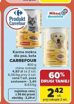 Carrefour Karma mokra dla kota Carrefour Vitalive Wołowina oferta