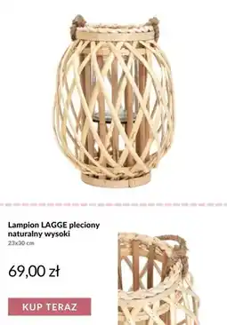 Homla Lampion LAGGE pleciony naturalny wysoki 23x30 cm oferta