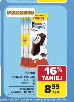 Carrefour Baton Kinder Pingui 4-pak oferta