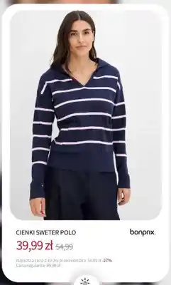 BonPrix Cienki sweter polo Bonprix oferta