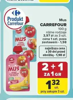 Carrefour Mus Carrefour jabłko banan truskawka oferta