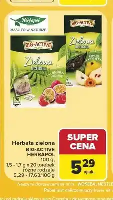 Carrefour Herbata zielona Big-Active oferta