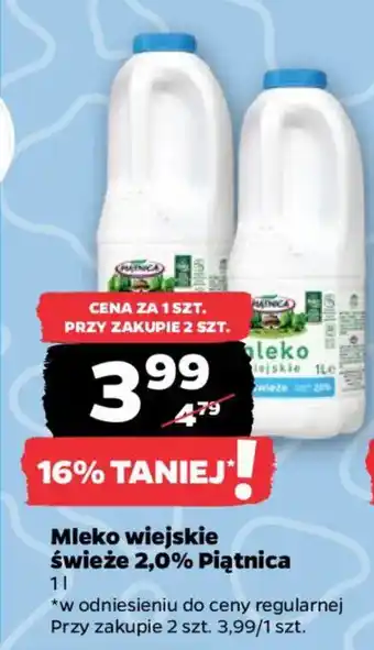 Netto Mleko wiejskie świeże 2,0% Piątnica oferta
