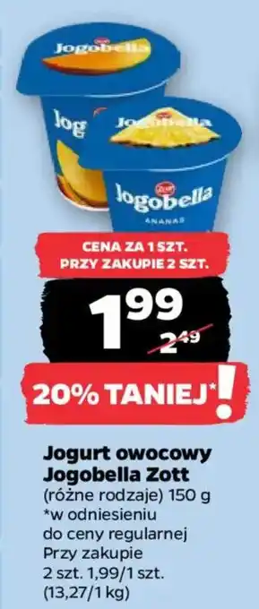 Netto Jogurt owocowy Jogobella Zott oferta