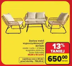 Carrefour Zestaw mebli wypoczynkowych BOTARII oferta