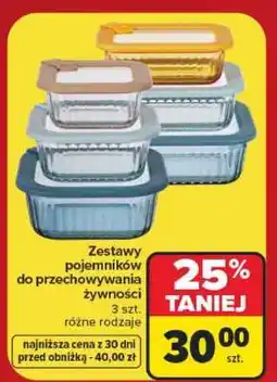 Carrefour Zestawy pojemników do przechowywania żywności oferta