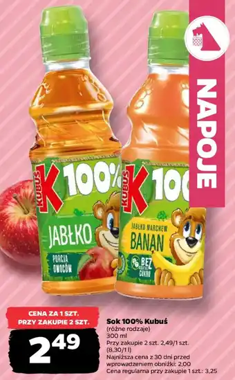 Netto Sok 100% kubuś oferta
