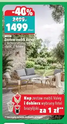 Biedronka Zestaw mebli ogrodowych Meven Valey z technorattanu oferta