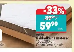 Biedronka Nakładka na materac Wendre Cotton Percale biała 160x200 cm oferta