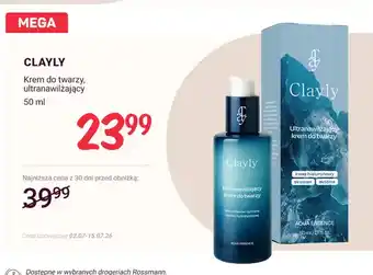 Rossmann Krem do twarzy ultranawilżający Clayly Aqua Essence oferta
