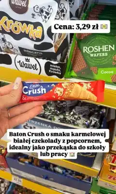 Dino Baton E.Wedel Crush o smaku karmelowej białej czekolady z popcornem oferta