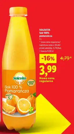 Lidl Solevita Sok 100% pomarańcza oferta