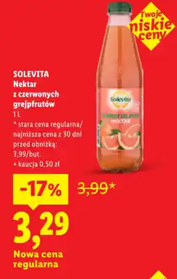Lidl Solevita nektar z czerwonych grejpfrutów oferta