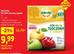 Lidl Solevita sok 100% tłoczony z jabłek oferta