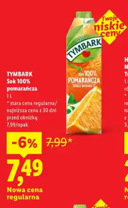 Lidl TYMBARK Sok 100% pomarańcza oferta