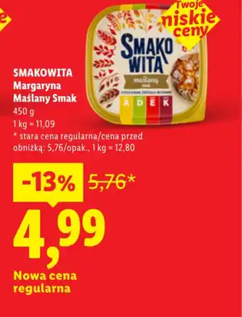 Lidl SMAKOWITA Margaryna Maślany Smak oferta