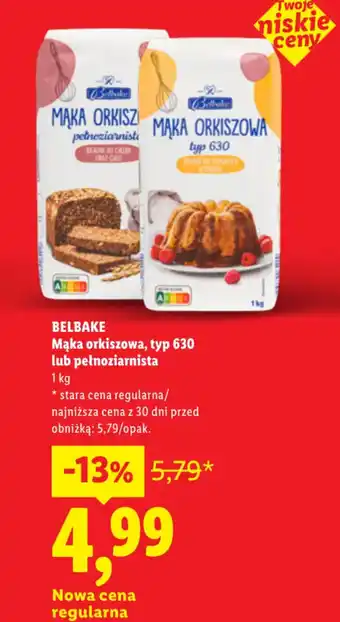 Lidl BELBAKE Mąka orkiszowa, typ 630 lub pełnoziarnista oferta