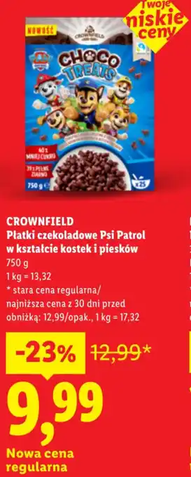 Lidl CROWNFIELD Płatki czekoladowe Psi Patrol oferta